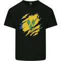 Torn Saint Vincent and Grenadines Flag Football Mens Cotton T-Shirt Tee Top Black