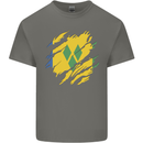 Torn Saint Vincent and Grenadines Flag Football Mens Cotton T-Shirt Tee Top Charcoal