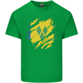 Torn Saint Vincent and Grenadines Flag Football Mens Cotton T-Shirt Tee Top Irish Green