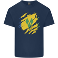 Torn Saint Vincent and Grenadines Flag Football Mens Cotton T-Shirt Tee Top Navy Blue