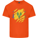 Torn Saint Vincent and Grenadines Flag Football Mens Cotton T-Shirt Tee Top Orange
