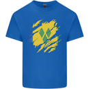 Torn Saint Vincent and Grenadines Flag Football Mens Cotton T-Shirt Tee Top Royal Blue