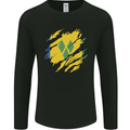 Torn Saint Vincent and Grenadines Flag Football Mens Long Sleeve T-Shirt Black