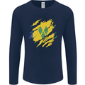 Torn Saint Vincent and Grenadines Flag Football Mens Long Sleeve T-Shirt Navy Blue