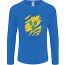 Torn Saint Vincent and Grenadines Flag Football Mens Long Sleeve T-Shirt Royal Blue