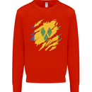 Torn Saint Vincent and Grenadines Flag Football Mens Sweatshirt Jumper Bright Red