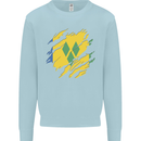 Torn Saint Vincent and Grenadines Flag Football Mens Sweatshirt Jumper Light Blue