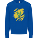 Torn Saint Vincent and Grenadines Flag Football Mens Sweatshirt Jumper Royal Blue