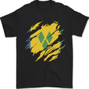 Torn Saint Vincent and Grenadines Flag Football Mens T-Shirt 100% Cotton Black
