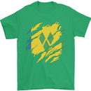 Torn Saint Vincent and Grenadines Flag Football Mens T-Shirt 100% Cotton Irish Green