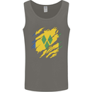 Torn Saint Vincent and Grenadines Flag Football Mens Vest Tank Top Charcoal