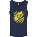 Torn Saint Vincent and Grenadines Flag Football Mens Vest Tank Top Navy Blue