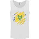 Torn Saint Vincent and Grenadines Flag Football Mens Vest Tank Top White