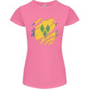 Torn Saint Vincent and Grenadines Flag Football Womens Petite Cut T-Shirt Azalea