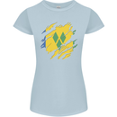Torn Saint Vincent and Grenadines Flag Football Womens Petite Cut T-Shirt Light Blue