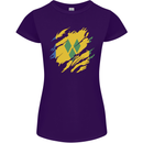 Torn Saint Vincent and Grenadines Flag Football Womens Petite Cut T-Shirt Purple