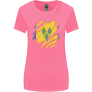 Torn Saint Vincent and Grenadines Flag Football Womens Wider Cut T-Shirt Azalea