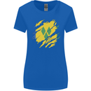 Torn Saint Vincent and Grenadines Flag Football Womens Wider Cut T-Shirt Royal Blue