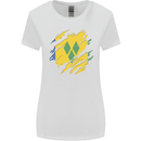 Torn Saint Vincent and Grenadines Flag Football Womens Wider Cut T-Shirt White
