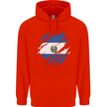 Torn Salvador Flag Salvadoran Day Football Childrens Kids Hoodie Bright Red