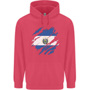 Torn Salvador Flag Salvadoran Day Football Childrens Kids Hoodie Heliconia