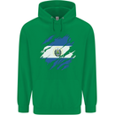 Torn Salvador Flag Salvadoran Day Football Childrens Kids Hoodie Irish Green
