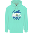 Torn Salvador Flag Salvadoran Day Football Childrens Kids Hoodie Peppermint