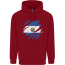 Torn Salvador Flag Salvadoran Day Football Childrens Kids Hoodie Red