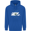 Torn Salvador Flag Salvadoran Day Football Childrens Kids Hoodie Royal Blue