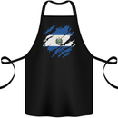 Torn Salvador Flag Salvadoran Day Football Cotton Apron 100% Organic Black