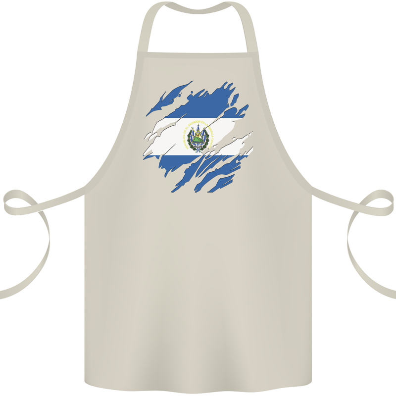 Torn Salvador Flag Salvadoran Day Football Cotton Apron 100% Organic Natural