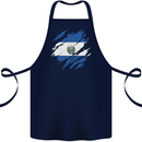 Torn Salvador Flag Salvadoran Day Football Cotton Apron 100% Organic Navy Blue