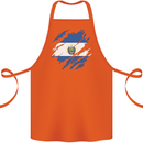 Torn Salvador Flag Salvadoran Day Football Cotton Apron 100% Organic Orange