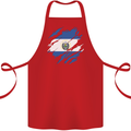 Torn Salvador Flag Salvadoran Day Football Cotton Apron 100% Organic Red