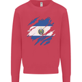 Torn Salvador Flag Salvadoran Day Football Kids Sweatshirt Jumper Heliconia