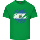 Torn Salvador Flag Salvadoran Day Football Kids T-Shirt Childrens Irish Green