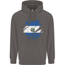 Torn Salvador Flag Salvadoran Day Football Mens 80% Cotton Hoodie Charcoal