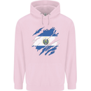 Torn Salvador Flag Salvadoran Day Football Mens 80% Cotton Hoodie Light Pink