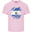 Torn Salvador Flag Salvadoran Day Football Mens Cotton T-Shirt Tee Top Light Pink