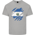 Torn Salvador Flag Salvadoran Day Football Mens Cotton T-Shirt Tee Top Sports Grey