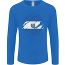 Torn Salvador Flag Salvadoran Day Football Mens Long Sleeve T-Shirt Royal Blue
