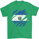 Torn Salvador Flag Salvadoran Day Football Mens T-Shirt 100% Cotton Irish Green