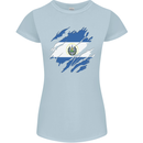 Torn Salvador Flag Salvadoran Day Football Womens Petite Cut T-Shirt Light Blue