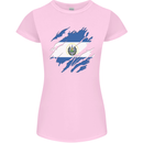 Torn Salvador Flag Salvadoran Day Football Womens Petite Cut T-Shirt Light Pink
