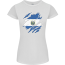 Torn Salvador Flag Salvadoran Day Football Womens Petite Cut T-Shirt White