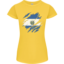Torn Salvador Flag Salvadoran Day Football Womens Petite Cut T-Shirt Yellow