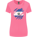 Torn Salvador Flag Salvadoran Day Football Womens Wider Cut T-Shirt Azalea