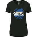 Torn Salvador Flag Salvadoran Day Football Womens Wider Cut T-Shirt Black