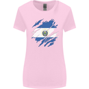 Torn Salvador Flag Salvadoran Day Football Womens Wider Cut T-Shirt Light Pink