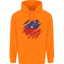 Torn Samoa Flag Samoan Day Football Childrens Kids Hoodie Orange